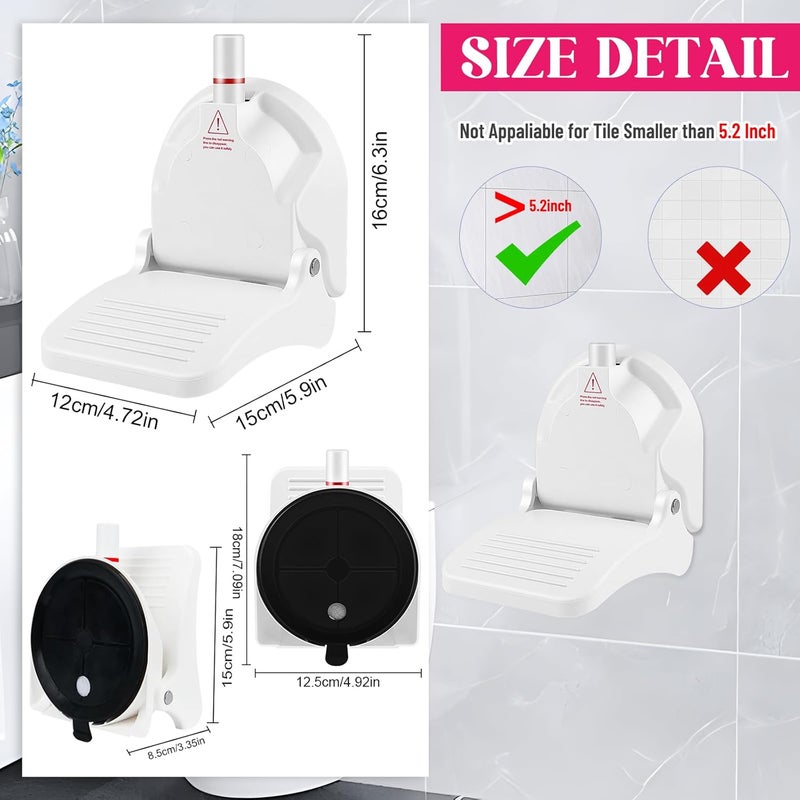 CLIO Foot Rest for Shower to Shave Legs, Foldable Shaving Step for Inside Shower, Suction Cup Shower Foot Rest - Image 2